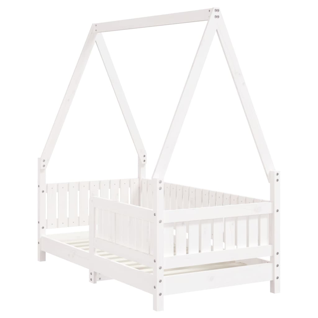Kinderbedframe 70X140 Cm Massief Grenenhout Wit