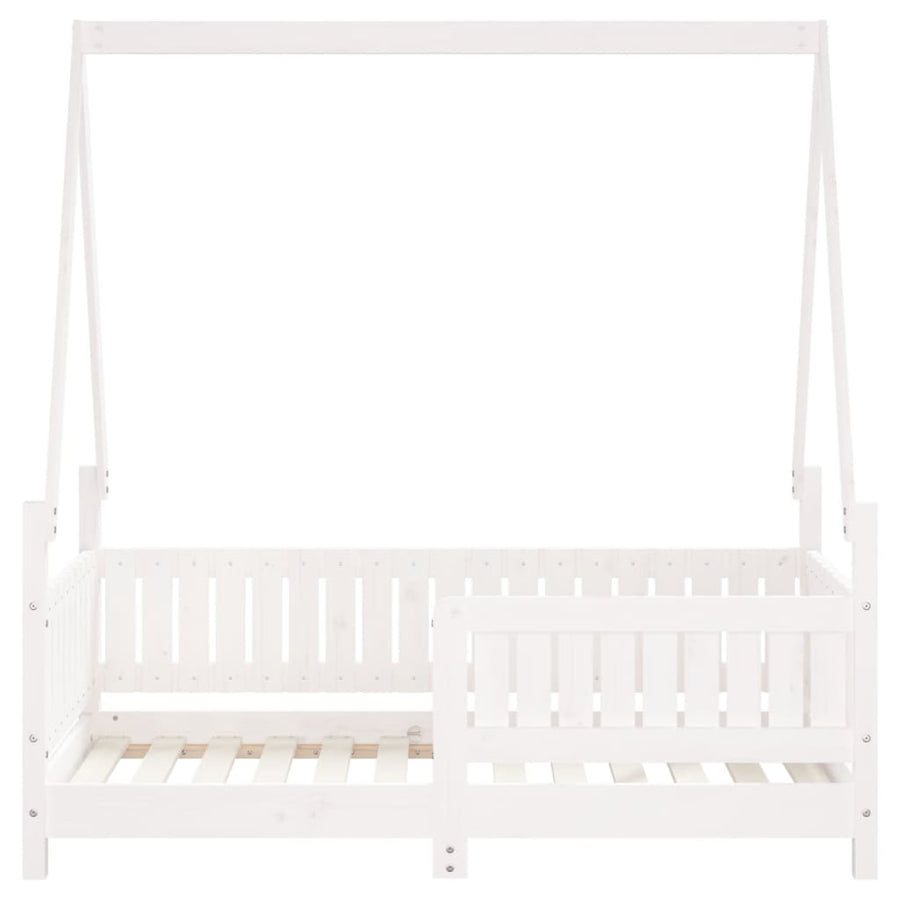 Kinderbedframe 70X140 Cm Massief Grenenhout Wit