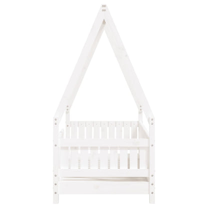 Kinderbedframe 70X140 Cm Massief Grenenhout Wit