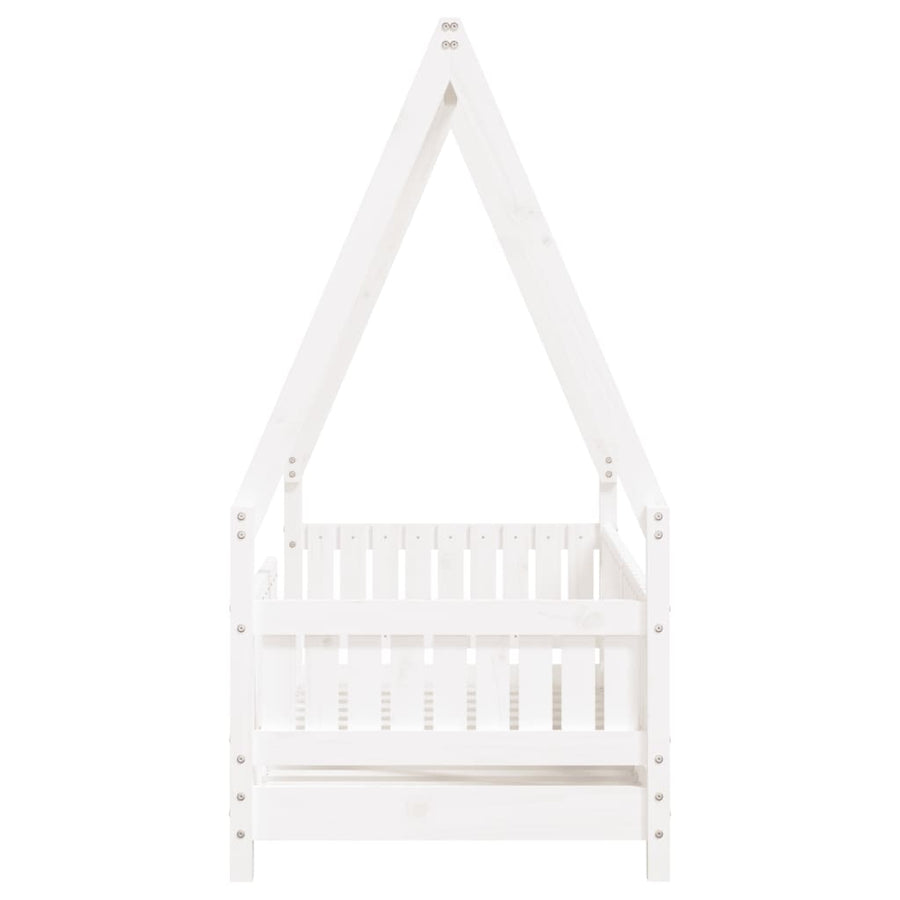 Kinderbedframe 70X140 Cm Massief Grenenhout Wit