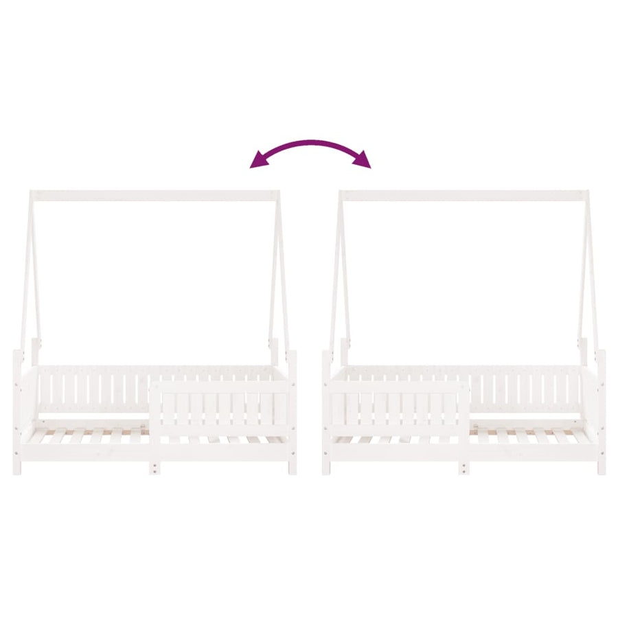 Kinderbedframe 70X140 Cm Massief Grenenhout Wit