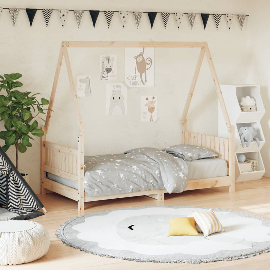 Kinderbedframe 80X160 Cm Massief Grenenhout
