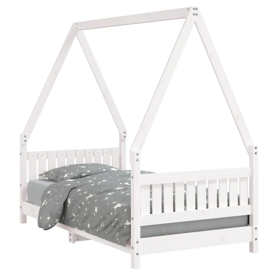 Kinderbedframe 80X160 Cm Massief Grenenhout Wit