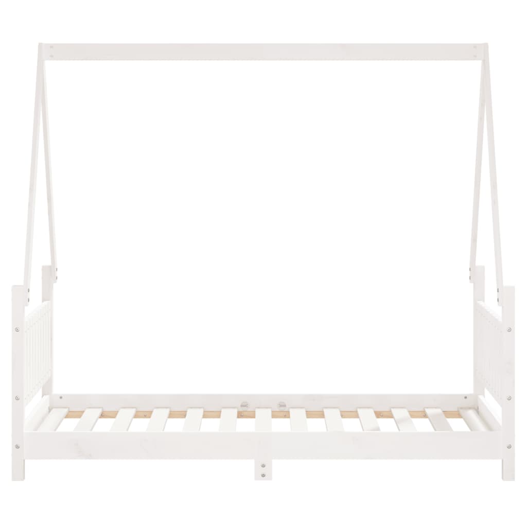 Kinderbedframe 80X160 Cm Massief Grenenhout Wit