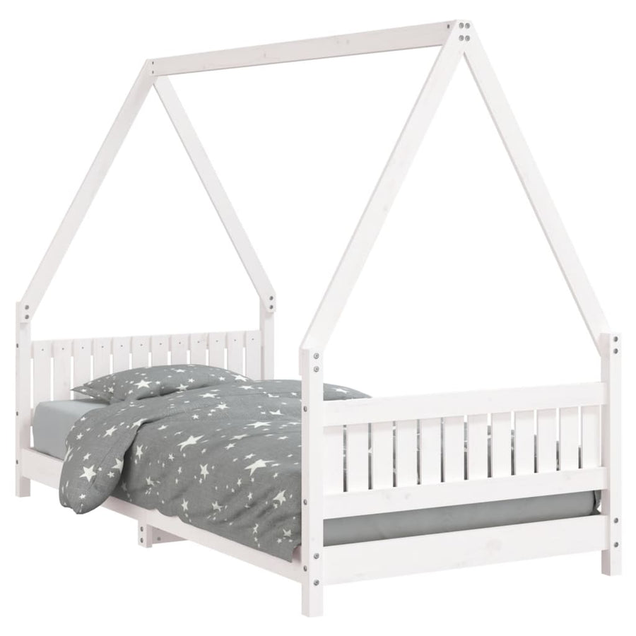 Kinderbedframe 90X190 Cm Massief Grenenhout Wit