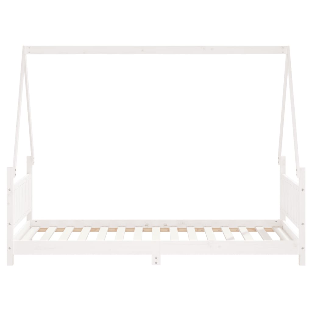Kinderbedframe 90X190 Cm Massief Grenenhout Wit