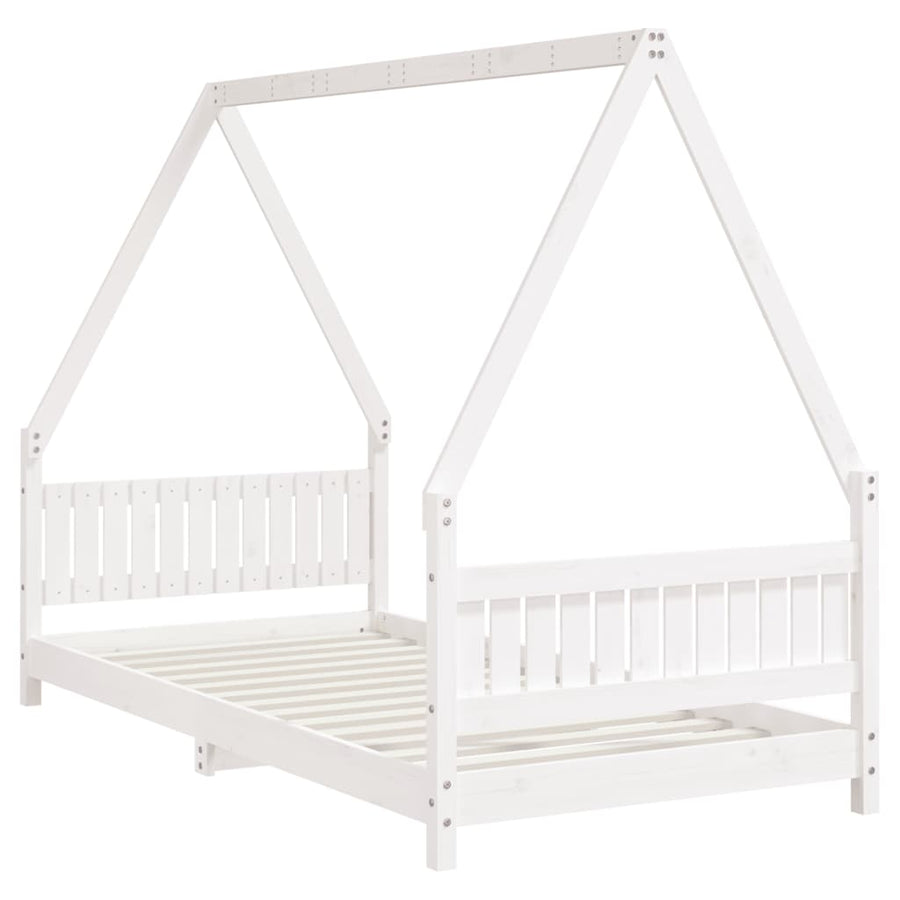 Kinderbedframe 90X190 Cm Massief Grenenhout Wit