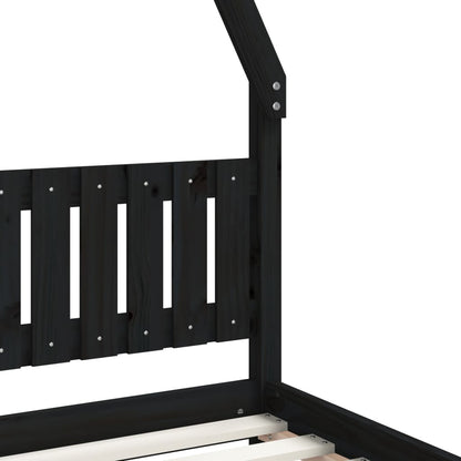 Kinderbedframe 90X190 Cm Massief Grenenhout Zwart