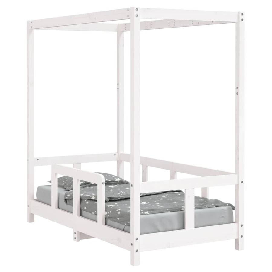 Kinderbedframe 70X140 Cm Massief Grenenhout Wit
