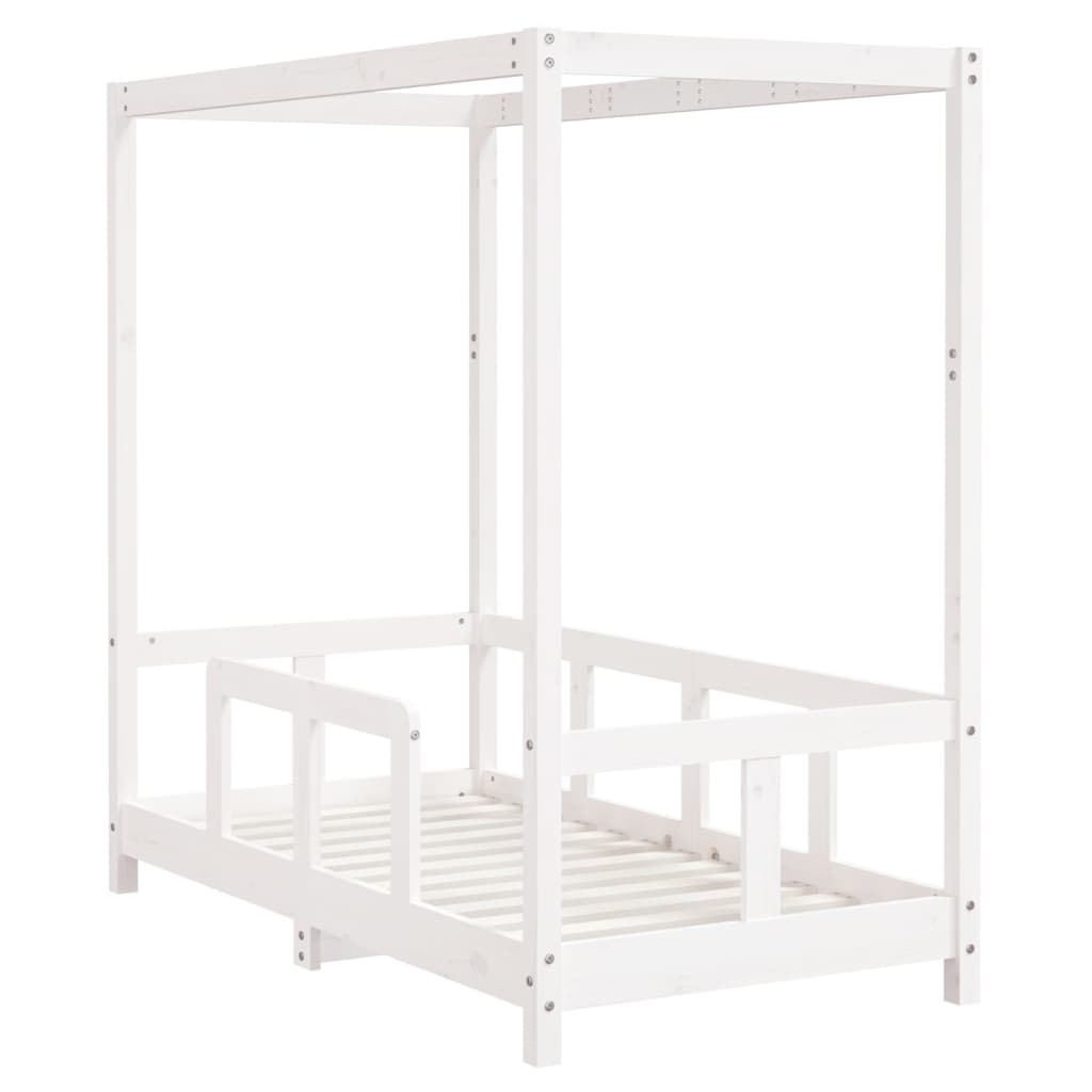 Kinderbedframe 70X140 Cm Massief Grenenhout Wit