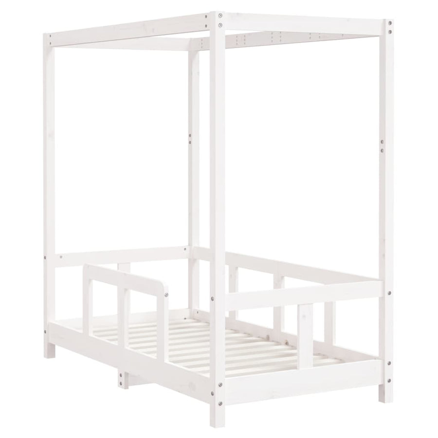 Kinderbedframe 70X140 Cm Massief Grenenhout Wit