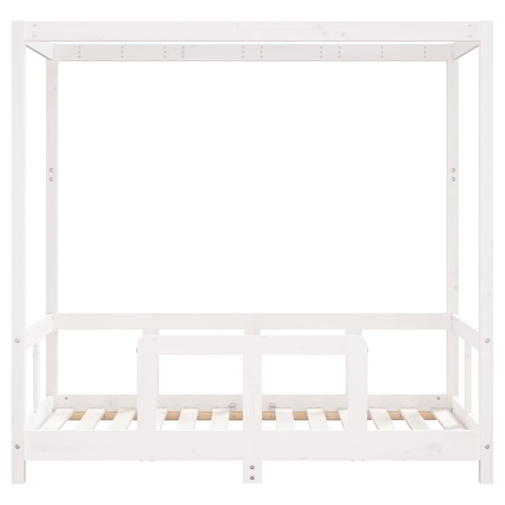 Kinderbedframe 70X140 Cm Massief Grenenhout Wit