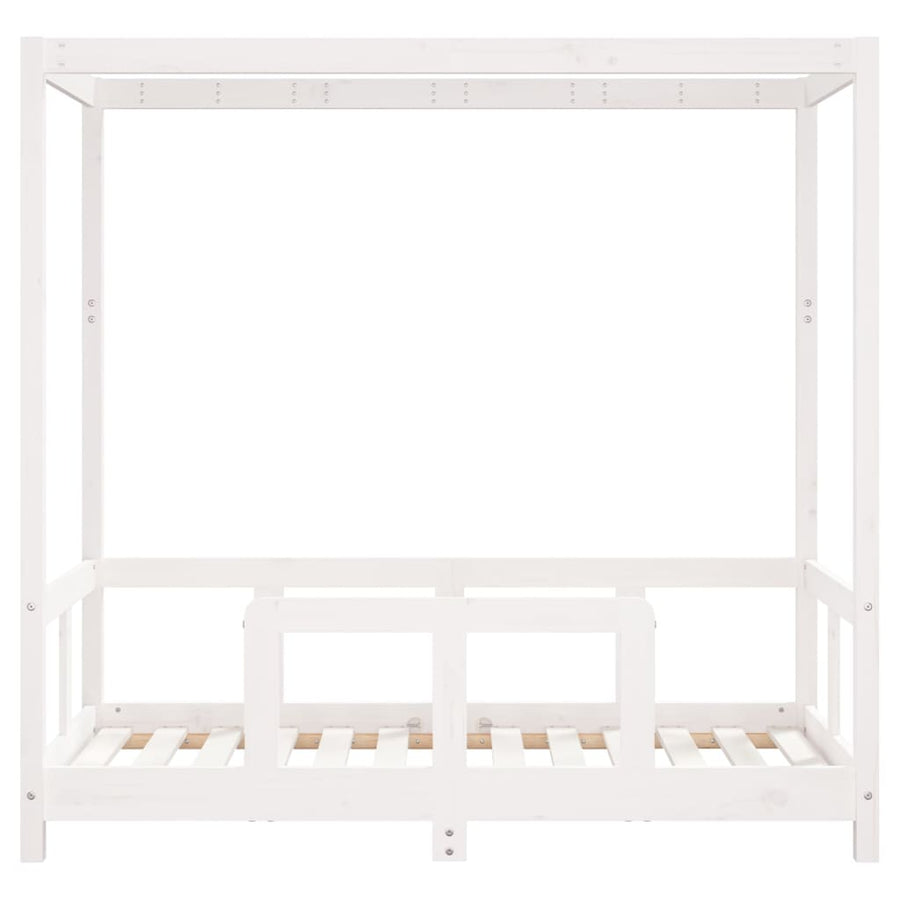 Kinderbedframe 70X140 Cm Massief Grenenhout Wit
