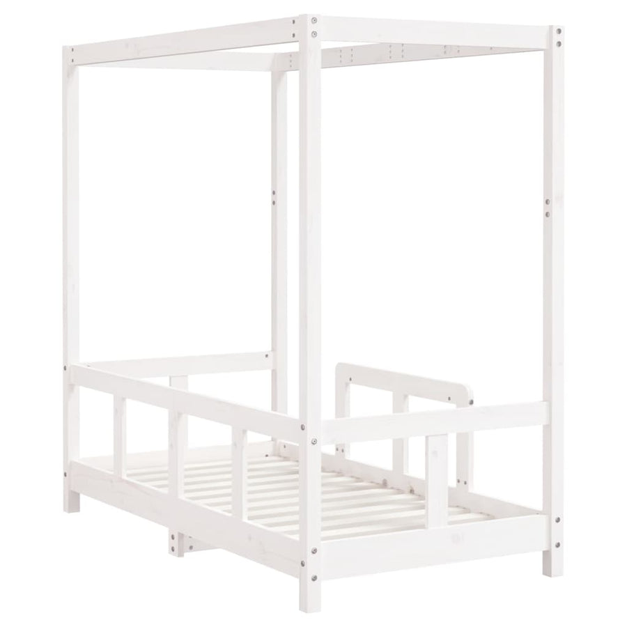 Kinderbedframe 70X140 Cm Massief Grenenhout Wit
