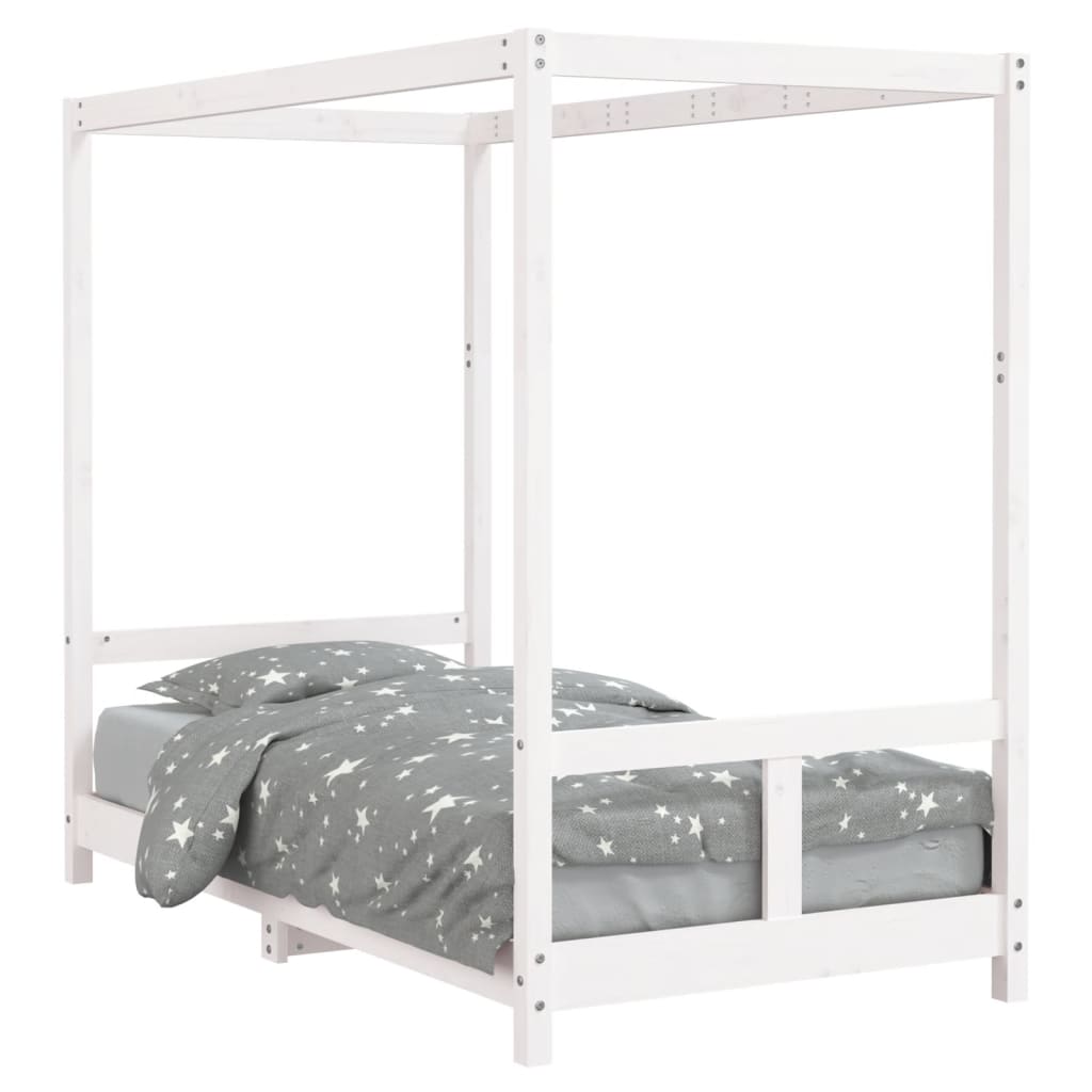Kinderbedframe 80X160 Cm Massief Grenenhout Wit