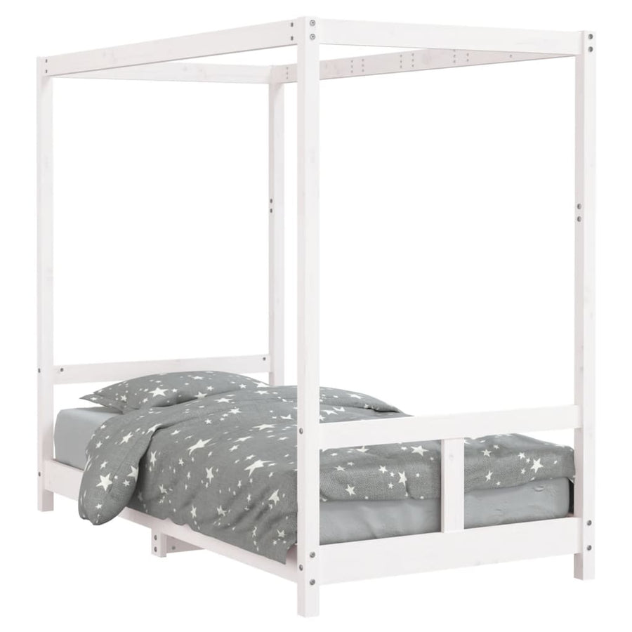 Kinderbedframe 80X160 Cm Massief Grenenhout Wit