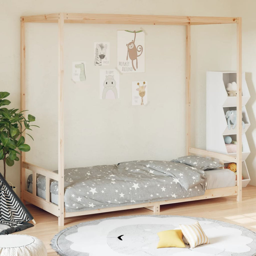 Kinderbedframe 90X190 Cm Massief Grenenhout