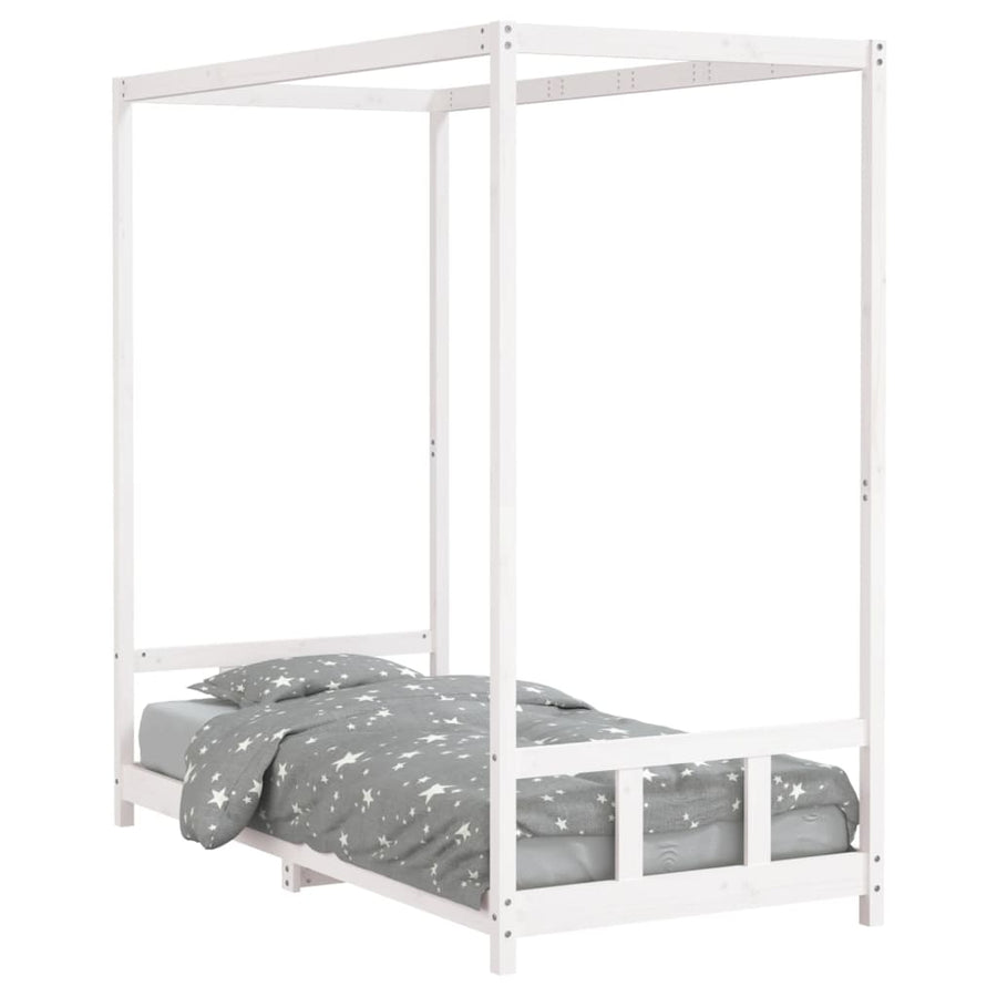 Kinderbedframe 90X190 Cm Massief Grenenhout Wit