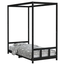 Kinderbedframe 90X190 Cm Massief Grenenhout Zwart