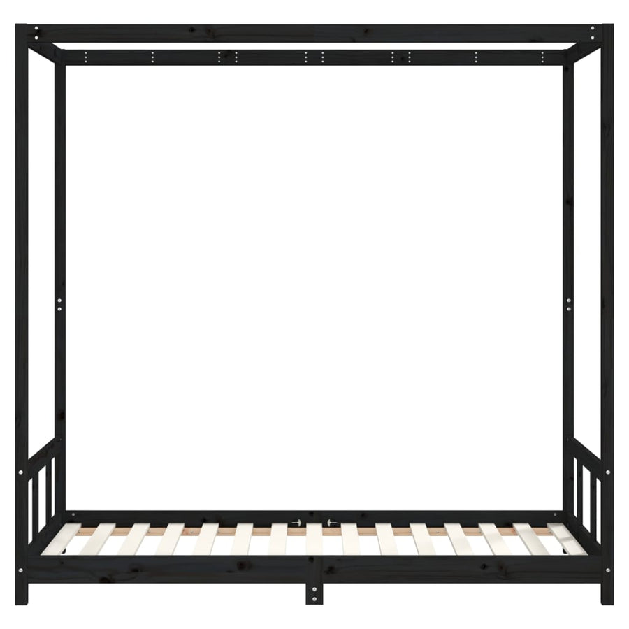 Kinderbedframe 90X190 Cm Massief Grenenhout Zwart