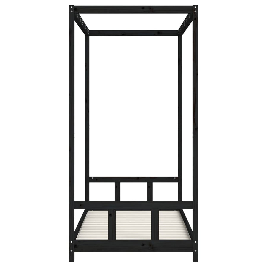 Kinderbedframe 90X190 Cm Massief Grenenhout Zwart