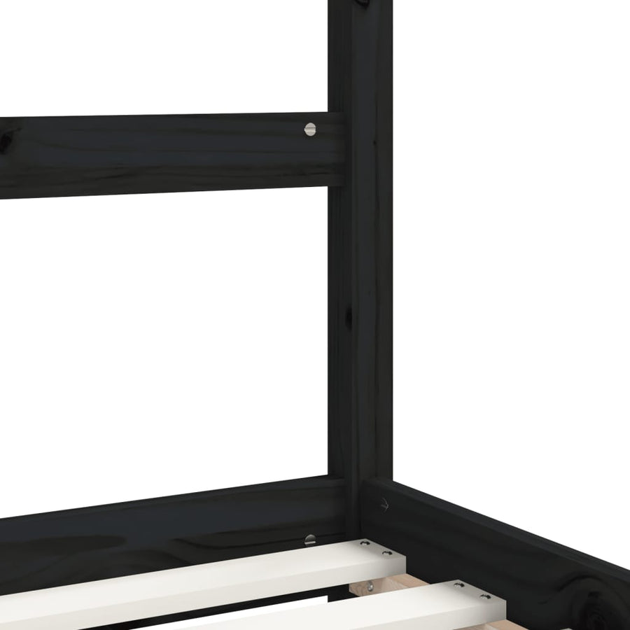 Kinderbedframe 90X190 Cm Massief Grenenhout Zwart