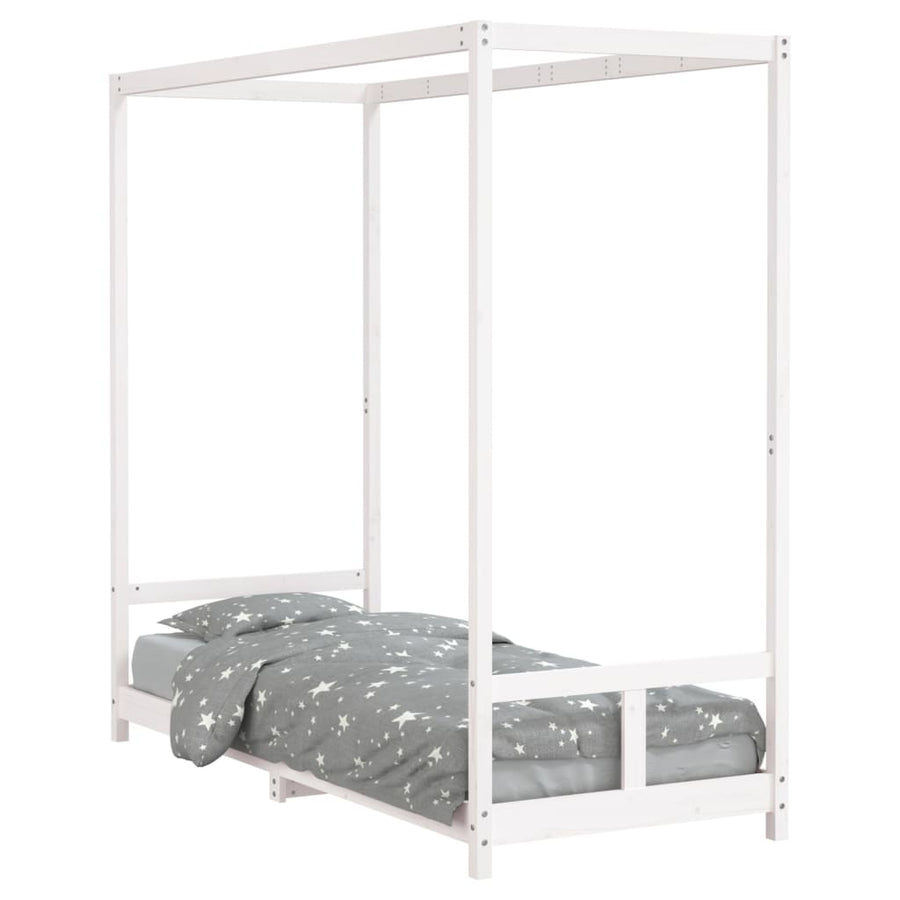 Kinderbedframe 80X200 Cm Massief Grenenhout Wit