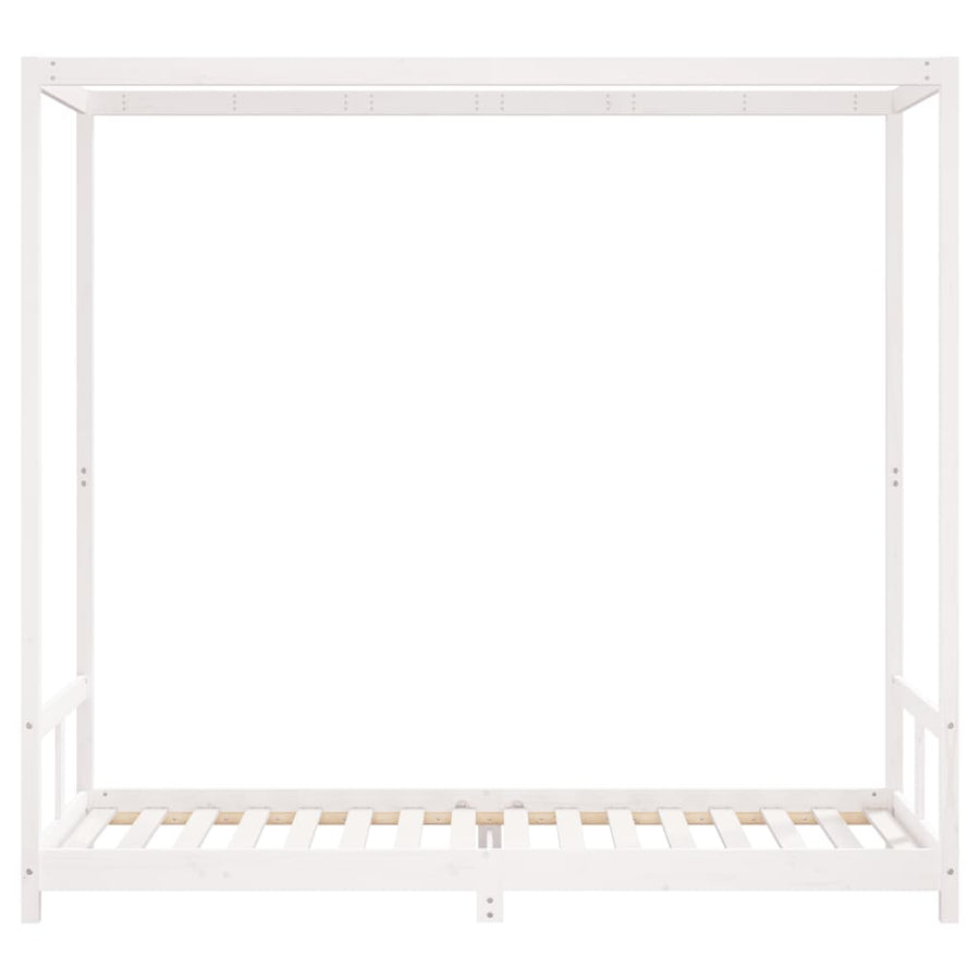Kinderbedframe 80X200 Cm Massief Grenenhout Wit