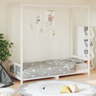 Kinderbedframe 80x200 cm massief grenenhout wit hemelbed