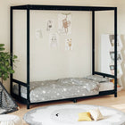 Children's bed frame 80x200 cm solid pine black