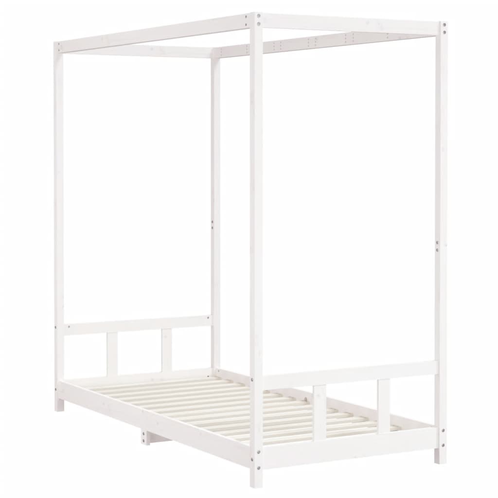 Kinderbedframe 90X200 Cm Massief Grenenhout Wit