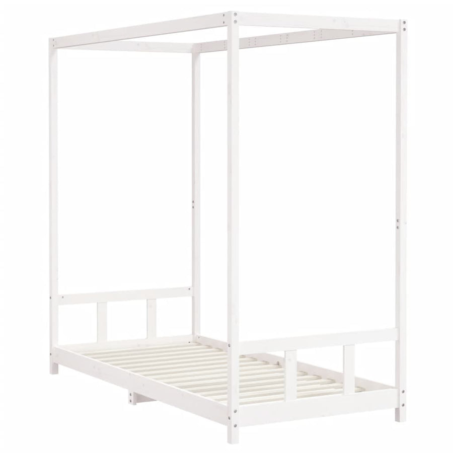 Kinderbedframe 90X200 Cm Massief Grenenhout Wit