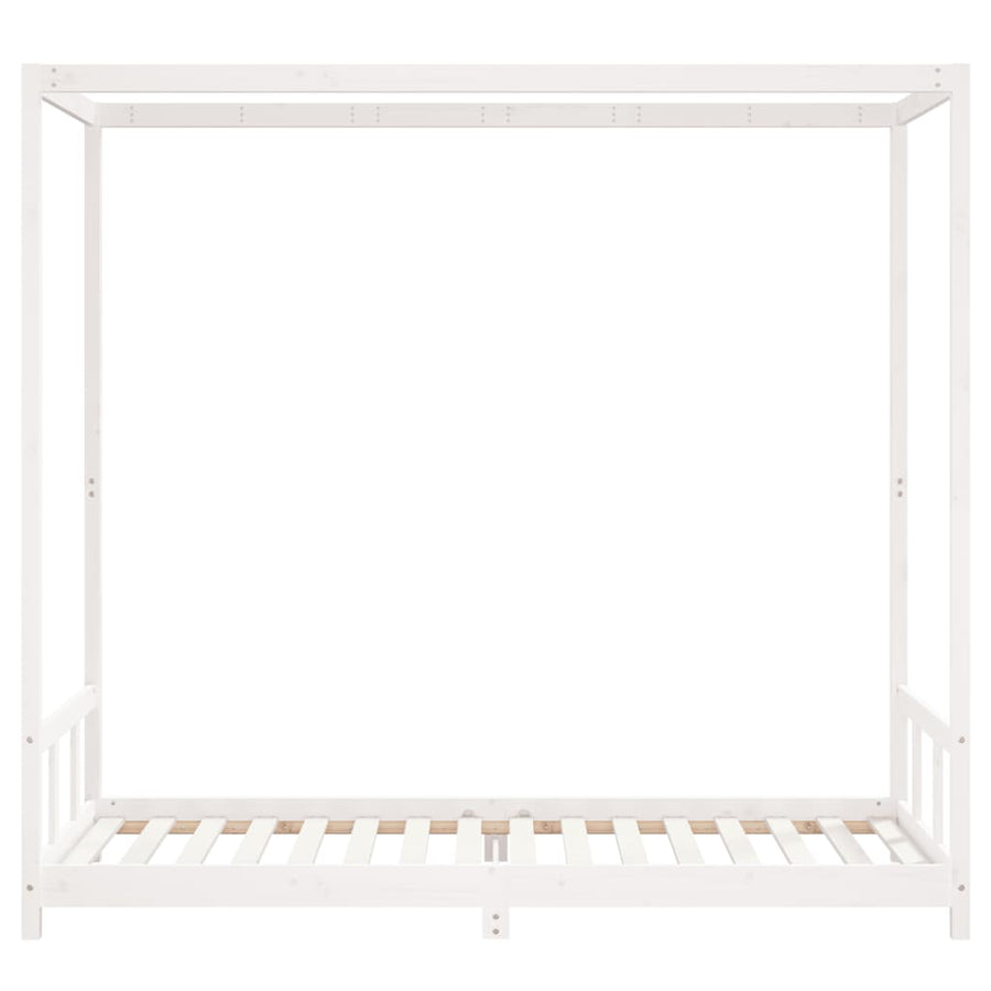 Kinderbedframe 90X200 Cm Massief Grenenhout Wit