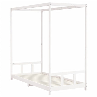 Kinderbedframe 90X200 Cm Massief Grenenhout Wit