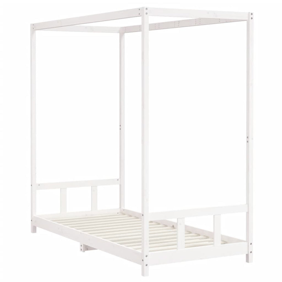 Kinderbedframe 90X200 Cm Massief Grenenhout Wit