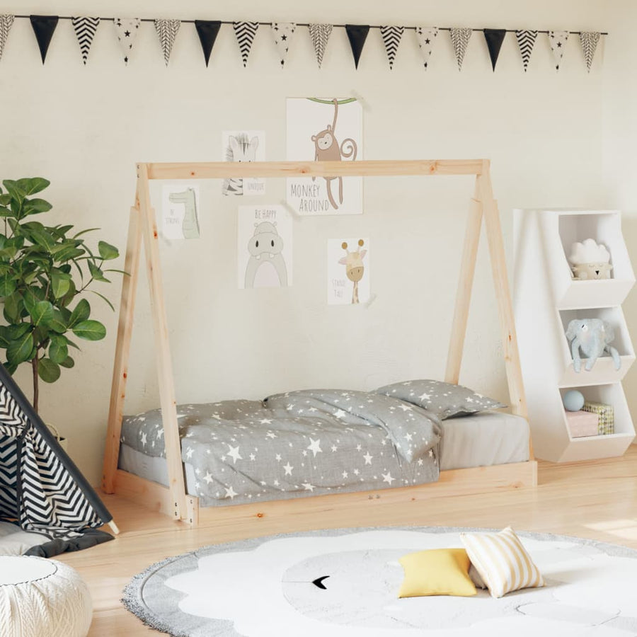 Kinderbedframe 70X140 Cm Massief Grenenhout