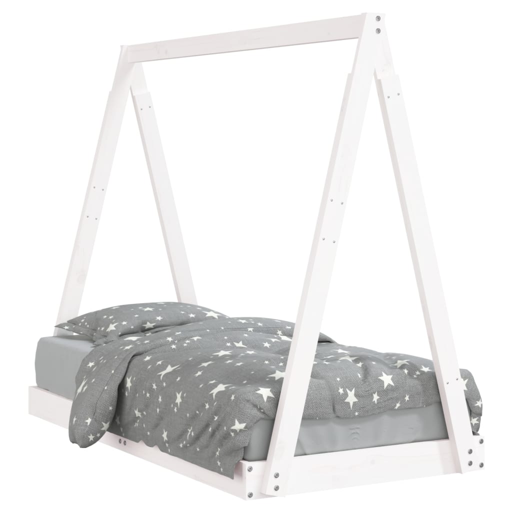 Kinderbedframe 70X140 Cm Massief Grenenhout Wit