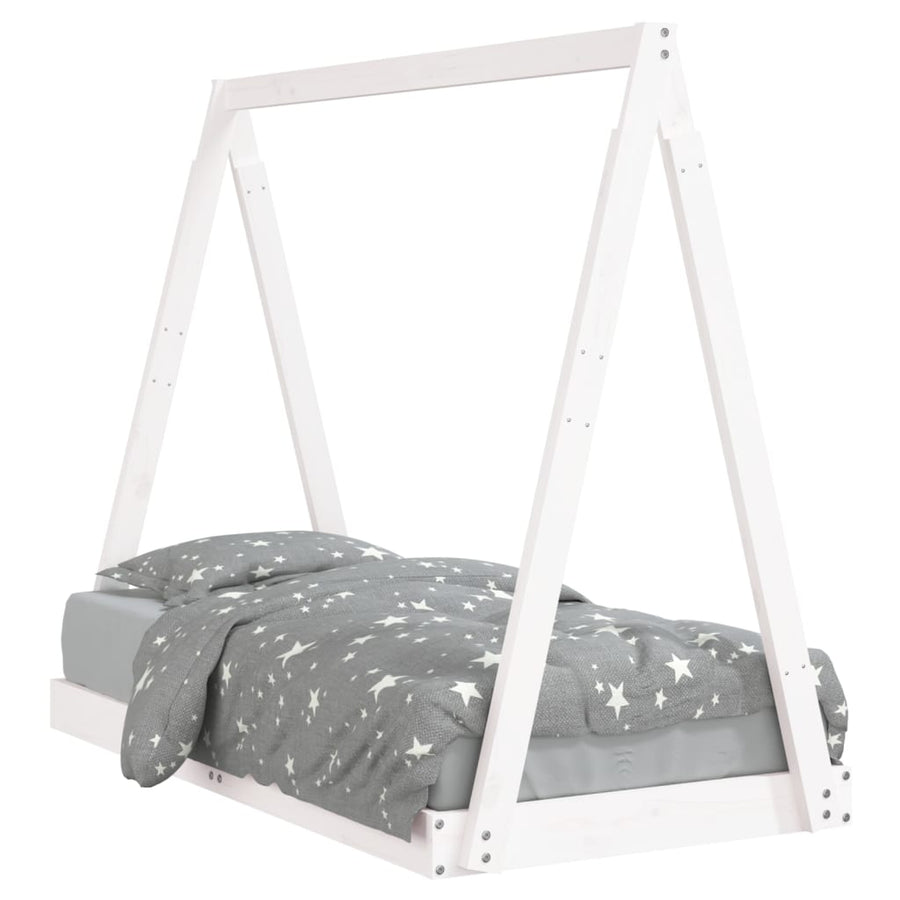 Kinderbedframe 70X140 Cm Massief Grenenhout Wit