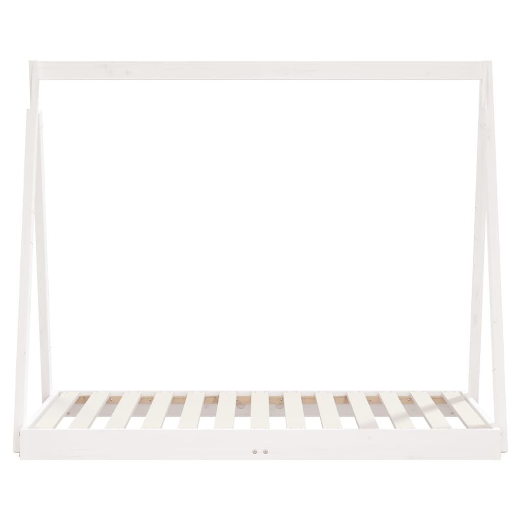 Kinderbedframe 70X140 Cm Massief Grenenhout Wit