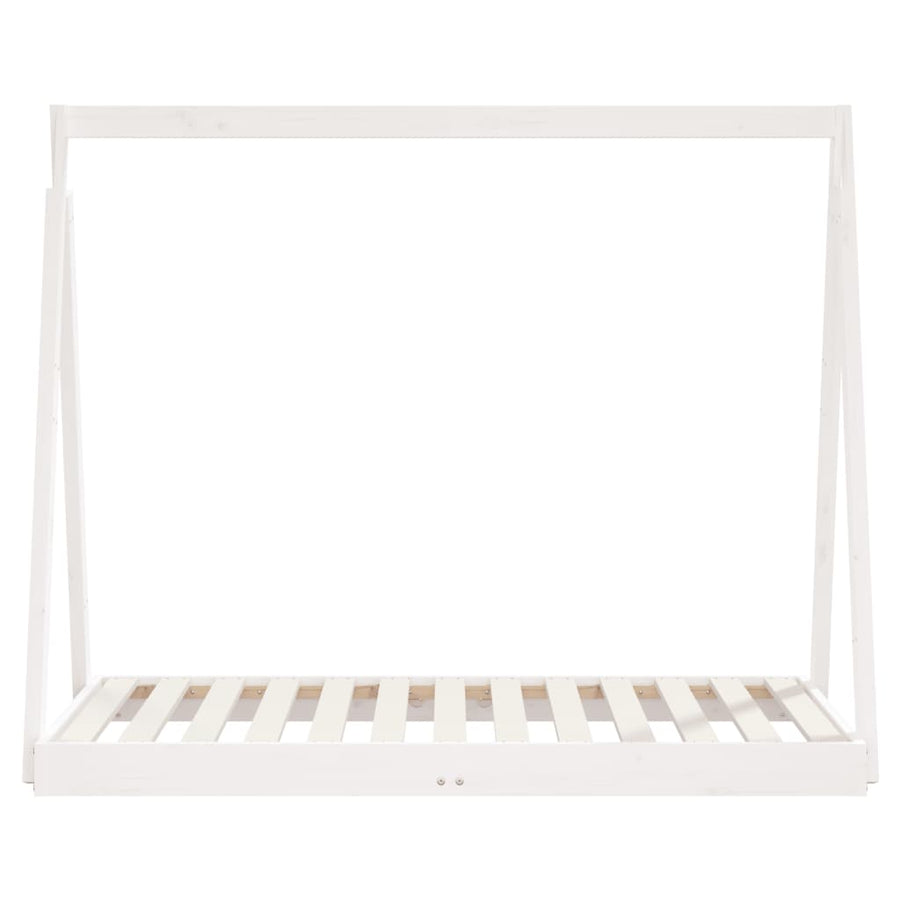 Kinderbedframe 70X140 Cm Massief Grenenhout Wit