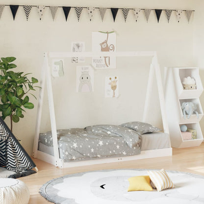Kinderbedframe 70X140 Cm Massief Grenenhout Wit