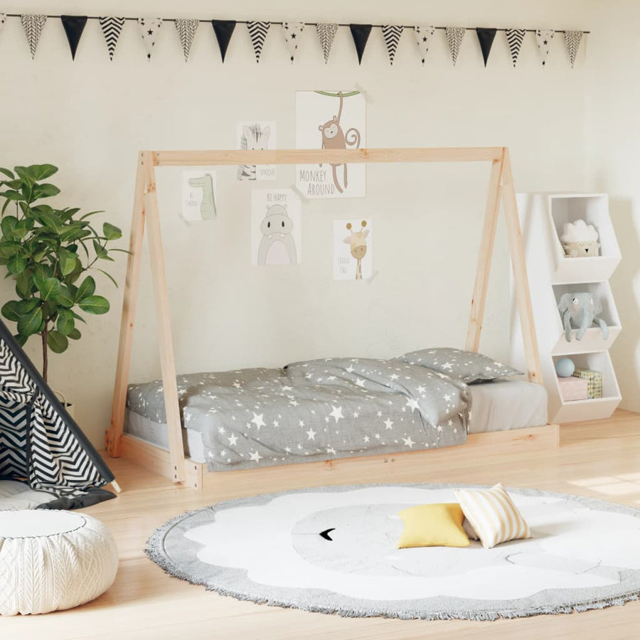 Kinderbedframe 80X160 Cm Massief Grenenhout