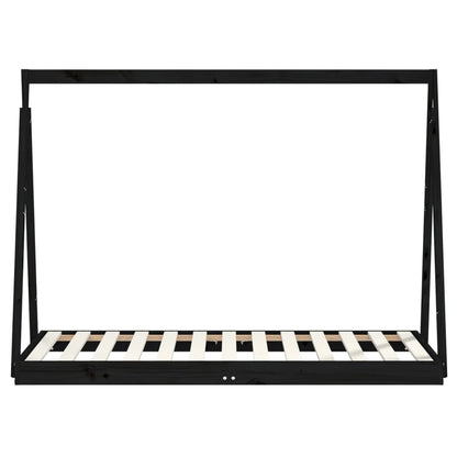 Kinderbedframe 80X160 Cm Massief Grenenhout Zwart