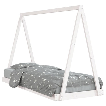 Kinderbedframe 80X200 Cm Massief Grenenhout Wit