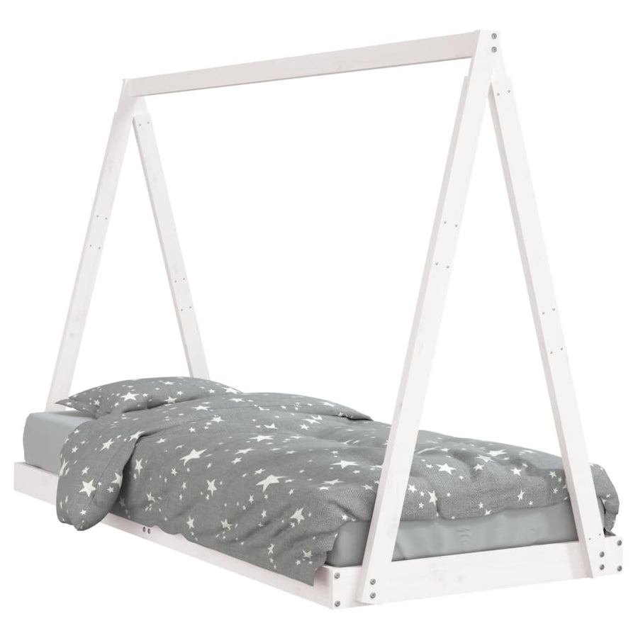 Kinderbedframe 80X200 Cm Massief Grenenhout Wit