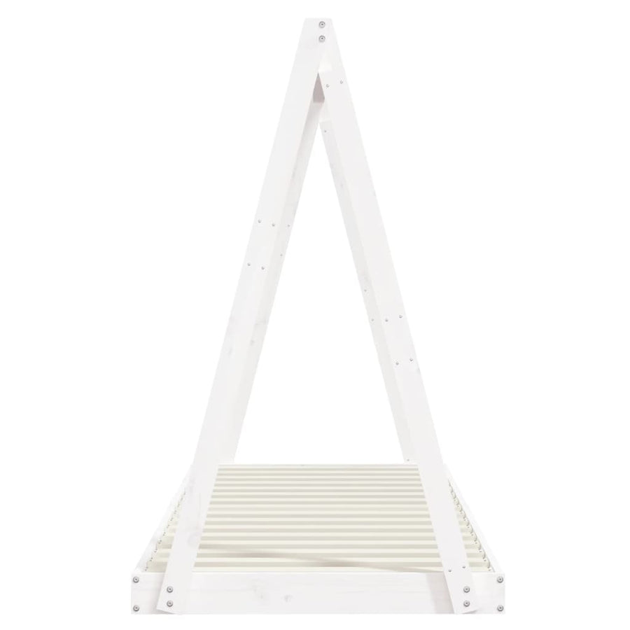 Kinderbedframe 80X200 Cm Massief Grenenhout Wit