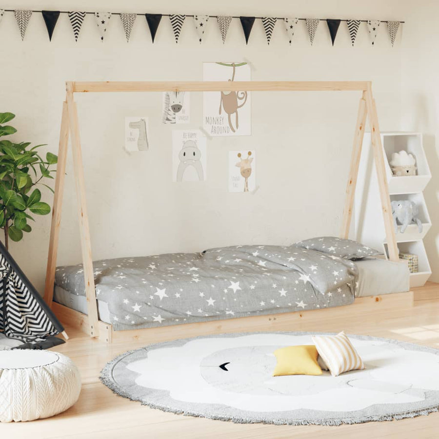 Kinderbedframe 90X200 Cm Massief Grenenhout