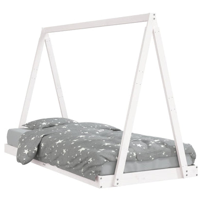 Kinderbedframe 90X200 Cm Massief Grenenhout Wit