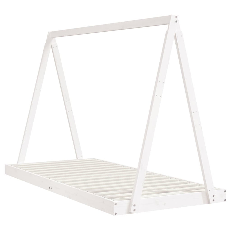 Kinderbedframe 90X200 Cm Massief Grenenhout Wit