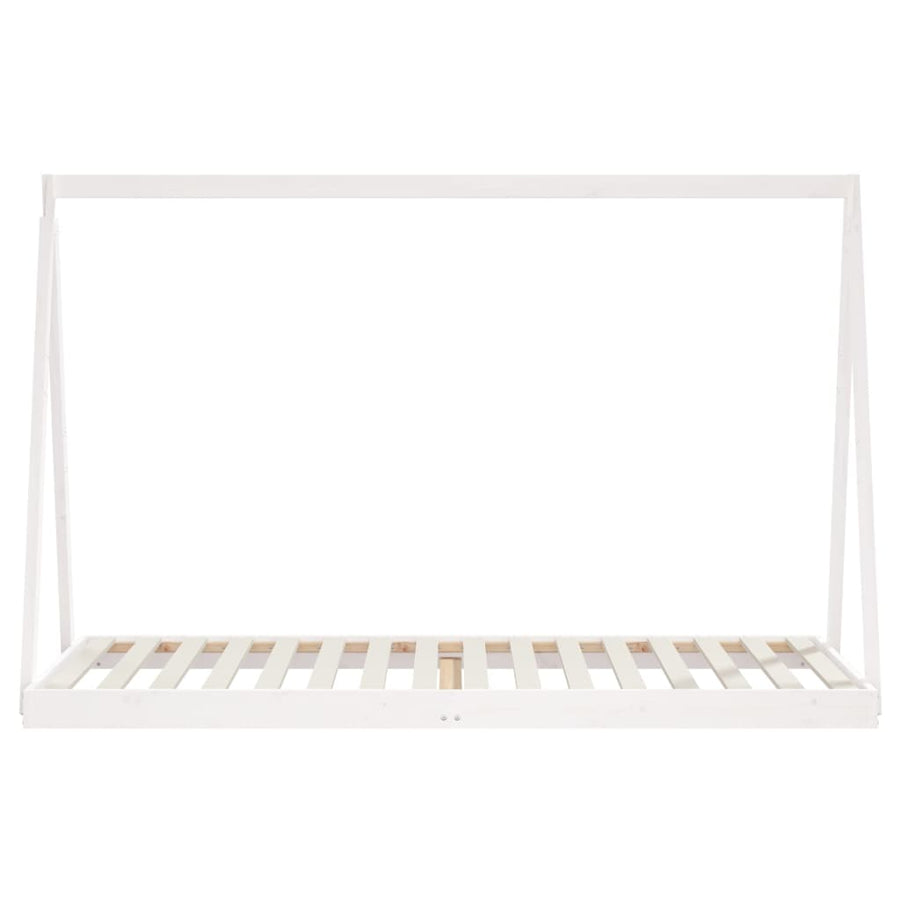 Kinderbedframe 90X200 Cm Massief Grenenhout Wit